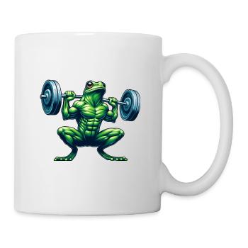Muscular Frog Weightlifter Fitness - Mug - white - Right