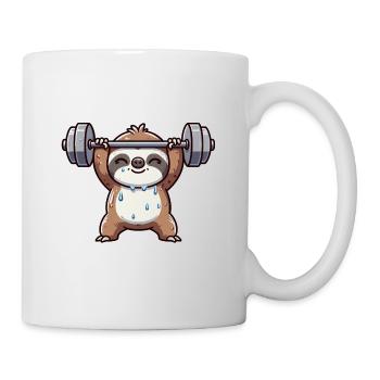Entraînement d’haltères Sloth Fitness - Mug blanc - blanc - Droite