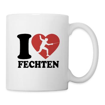 I Love Fechten - Herz - Sport - Tasse - Weiß - Rechts