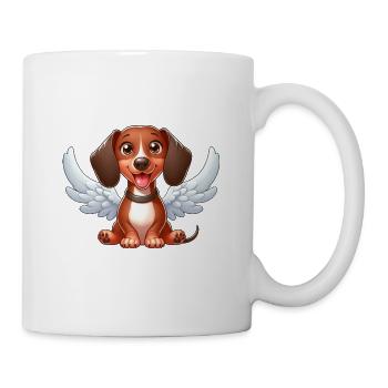 Süßer Dackel Engel mit Flügeln - Tasse - Weiß - Rechts