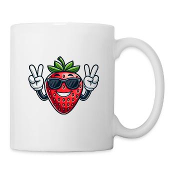 Süße Cartoon-Erdbeere Peace Fruchtig - Tasse - Weiß - Rechts