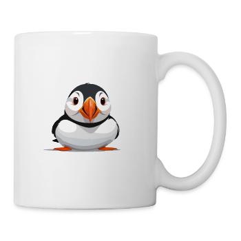 Macareux Mignon Adorable Drôle Animal Dessin animé - Mug blanc - blanc - Droite