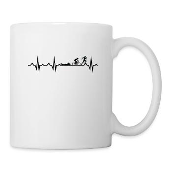 Triathlon Laufen Schwimmen Radfahren - Tasse - Weiß - Rechts
