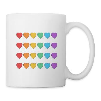 Rainbow Hearts LGBT Pride Monat - Tasse - Weiß - Rechts