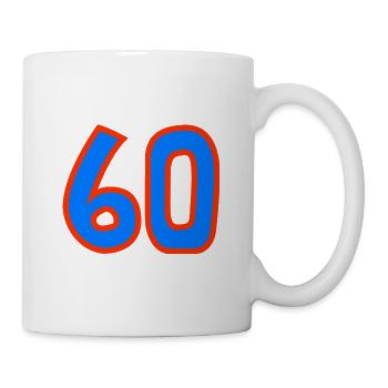 60. 60 JAHRE. 60-JÄHRIGES JUBILÄUM. 60. GEBURTSTAG. - Tasse - Weiß - Rechts