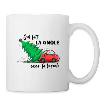 QUI_BOIT_LA_GNOLE_CASSE DAS AUTO - Tasse - Weiß - Rechts
