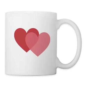 HERZ. HERZ. VALENTINSTAG. LIEBE. LIEBE. PAAR. - Tasse - Weiß - Rechts