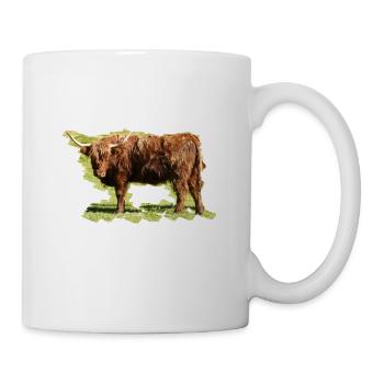 The Highland Cattle cattle are frugal - Mug - white - Right