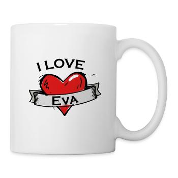 Eva, Alabama - I love city names in tattoo style - Mug - white - Right