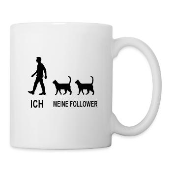 Ich Meine Follower Katze Katzenfreund - Tasse - Weiß - Rechts