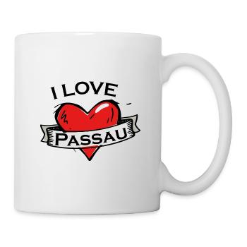 Passau - Ich liebe Stadtnamen in Tattoo Stil - Tasse - Weiß - Rechts