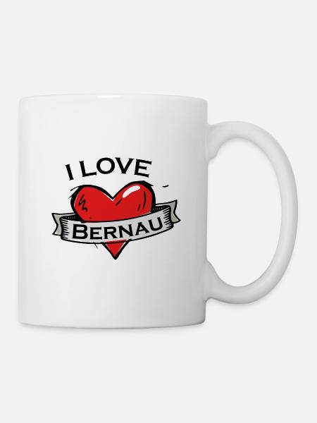 Bernau - Ich liebe Stadtnamen in Tattoo Stil - Tasse - Weiß