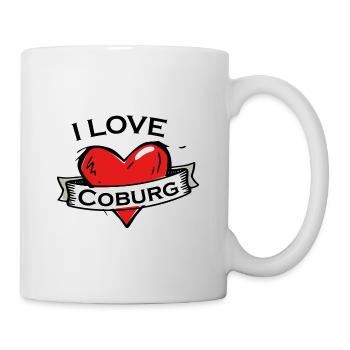 Coburg - Ich liebe Stadtnamen in Tattoo Stil - Tasse - Weiß - Rechts