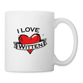 Witten - Ich liebe Stadtnamen in Tattoo Stil - Tasse - Weiß - Rechts