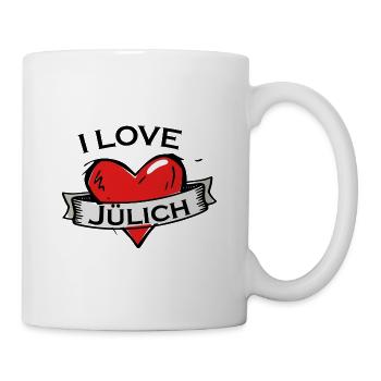 Jülich - Ich liebe Stadtnamen in Tattoo Stil - Tasse - Weiß - Rechts
