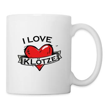 Klötze - Ich liebe Stadtnamen in Tattoo Stil - Tasse - Weiß - Rechts
