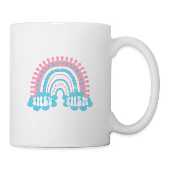 Sie Sie Trans Pronouns Transgender Boho Regenbogen - Tasse - Weiß - Rechts
