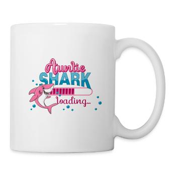 Tante Shark invite... Annonce de grossesse bébé - Mug blanc - blanc - Droite