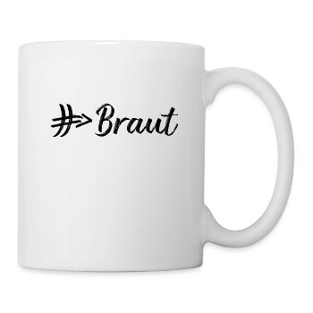 Braut # Hashtag Rautenpfeil - Tasse - Weiß - Rechts