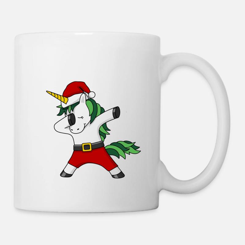 Weihnachtsmann Einhorn dab Weihnachten Christmas - Tasse - Weiß