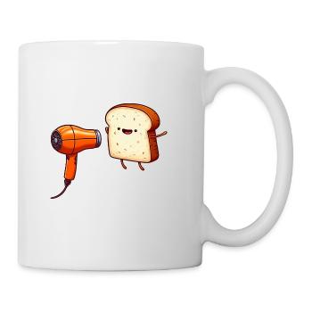 Toast mit Fön Toasten Cartoon - Tasse - Weiß - Rechts