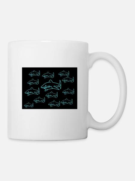 Cooles Haifisch Design für Sommer - Tasse - Weiß