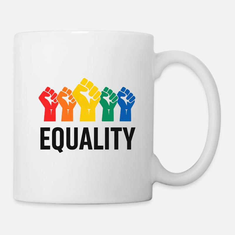 Colorful fists for equality - Mug - white
