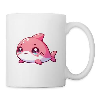 Breloque requin rose kawaii - Mug blanc - blanc - Droite