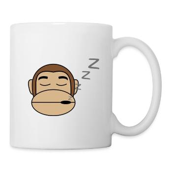 Affe Schlafen - Tasse - Weiß - Rechts