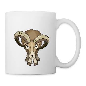 Mufflon Schafbock stare down Widder Geschenk - Tasse - Weiß - Rechts