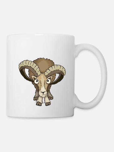 Mouflon ram Stock regard vers le bas Bélier cadeau - Mug blanc - blanc