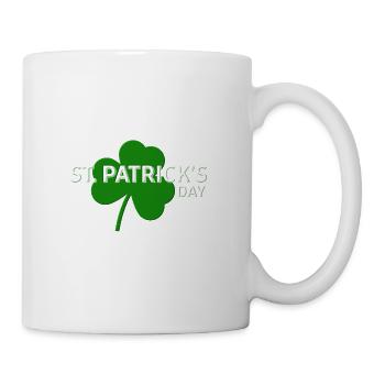 St. Patrick's Day with shamrock - with a shamrock - Mug - white - Right