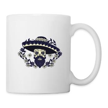 Jour rétro vintage du cadeau de crâne de sucre mort - Mug blanc - blanc - Droite