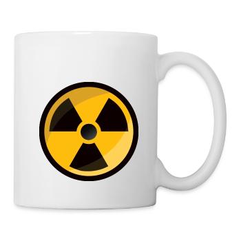 Radiation warning sign radioactive atom sign - Mug - white - Right