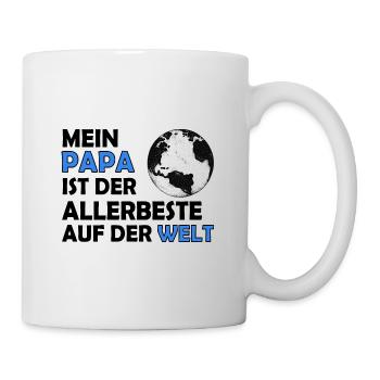 Bester Papa auf der Welt Vatertag Blau - Tasse - Weiß - Rechts