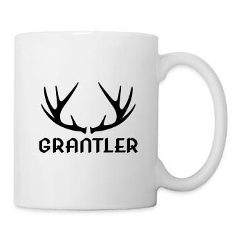 Grantler Hirschgeweih Hirsch Bayern Bayer lustig - Tasse - Weiß - Rechts
