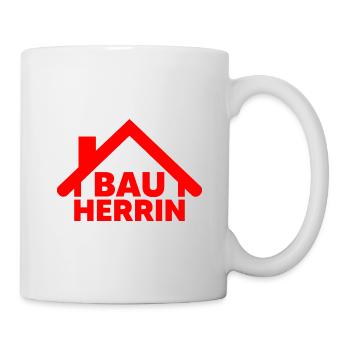 Bauherrin Hausbau Eigenheim Baustelle Haus Frauen - Tasse - Weiß - Rechts