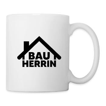 Bauherrin Hausbau Eigenheim Baustelle Haus Frauen - Tasse - Weiß - Rechts