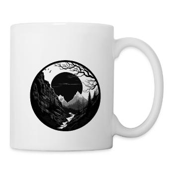 Mountains Wanderers Abstract Forest Hiking Art Wilderness - Mug - white - Right