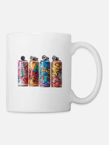 BOMBE PEINTURE GRAFFITI STREET ART - Mug blanc - blanc