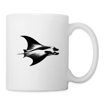Élégante raie manta en vol sous-marin - Mug blanc - blanc - Droite
