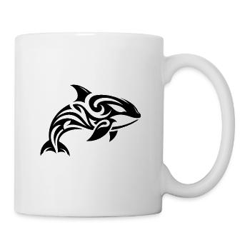 Hübscher Orca Tribal Tattoo Style - Tasse - Weiß - Rechts