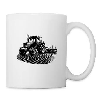 Landmaschinen Traktor Feld Schlepper Feldarbeit - Tasse - Weiß - Rechts