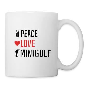 Peace Love Minigolf - Herz - Tasse - Weiß - Rechts