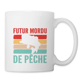 Mordu de Pêche pour bébé - Mug blanc - blanc - Droite