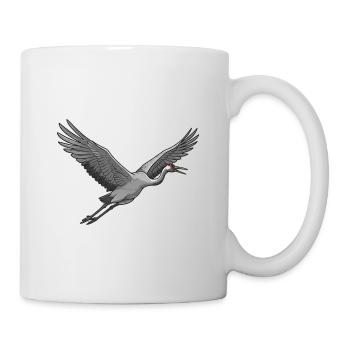 Kranich - Tasse - Weiß - Rechts