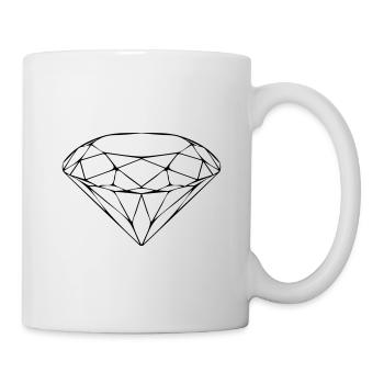 Chemise de luxe avec diamants et pierres précieuses - Mug blanc - blanc - Droite