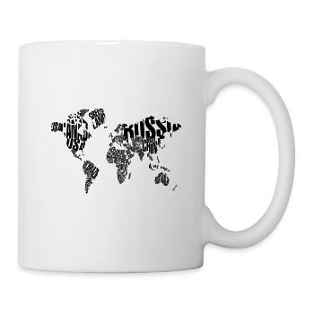 Carte du monde avec la typographie des pays. Cadeau cool. - Mug blanc - blanc - Droite