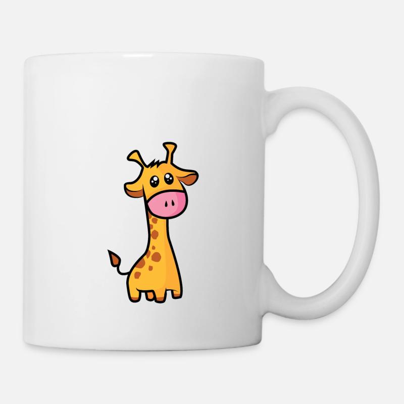 Giraffe sweetly drawn in cartoon style. gift - Mug - white