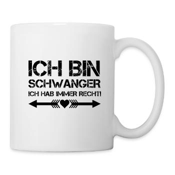 Ich bin Schwanger lustig Spruch - Tasse - Weiß - Rechts